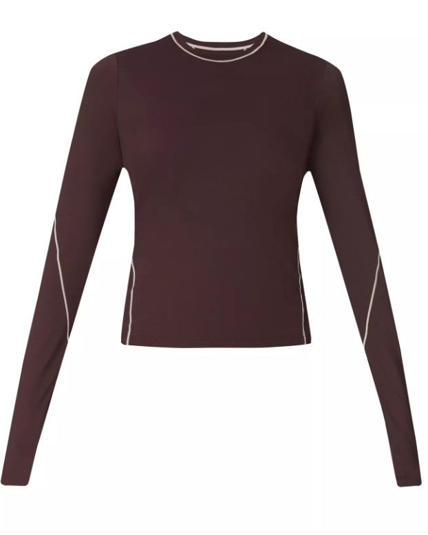 Power Contrast Stitch Long Sleeve Top