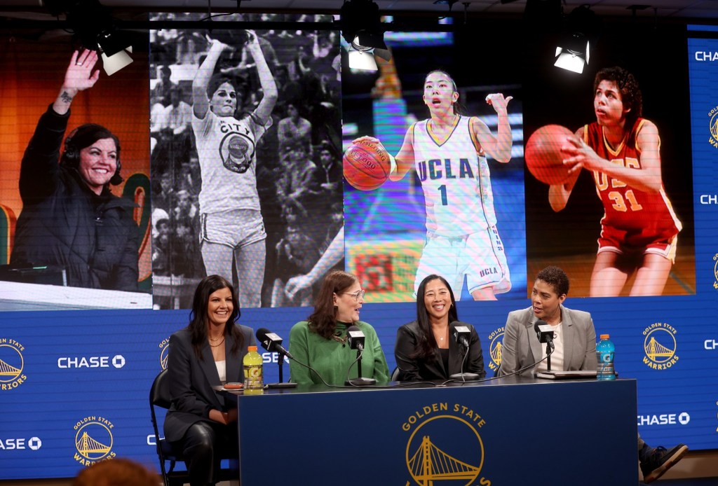 Valkyries coach Natalie Nakase broadcasts Warriors-Clippers