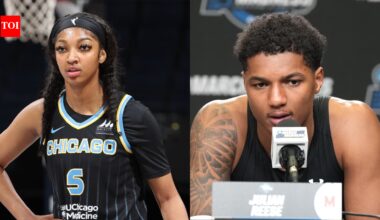 “More attention to her phone” - Fans go crazy as WNBA star Angel Reese’s clip attending Julian Reese’s second NBA career game goes viral | NBA News