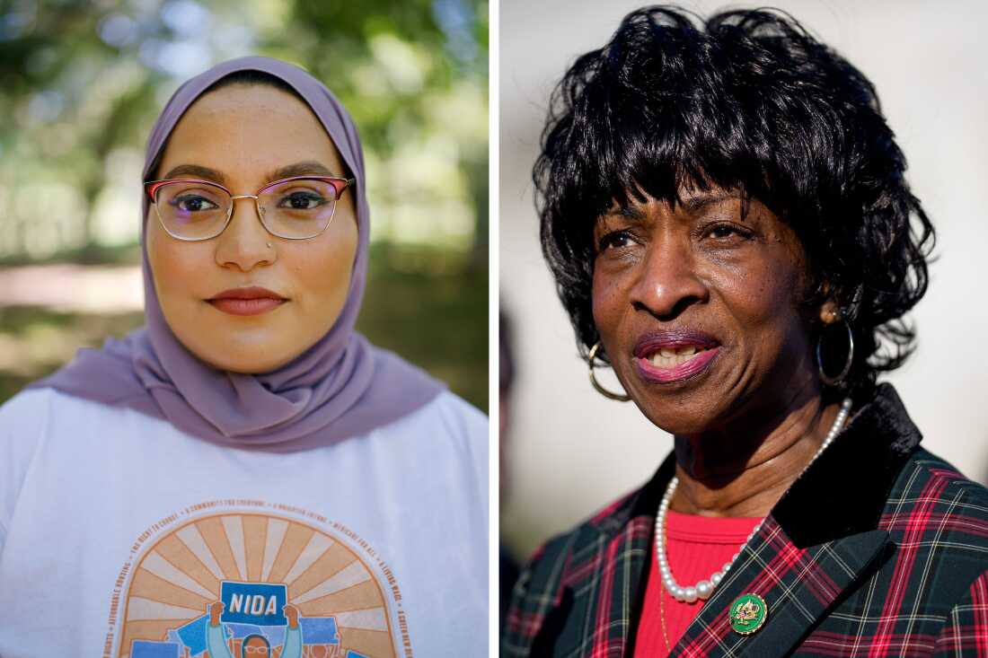Nida Allam in 2022; Rep. Valerie Foushee (D-NC) in 2025.