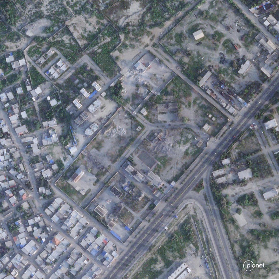A satellite image of an Iranian Revolutionary Guard compound taken on March 4.