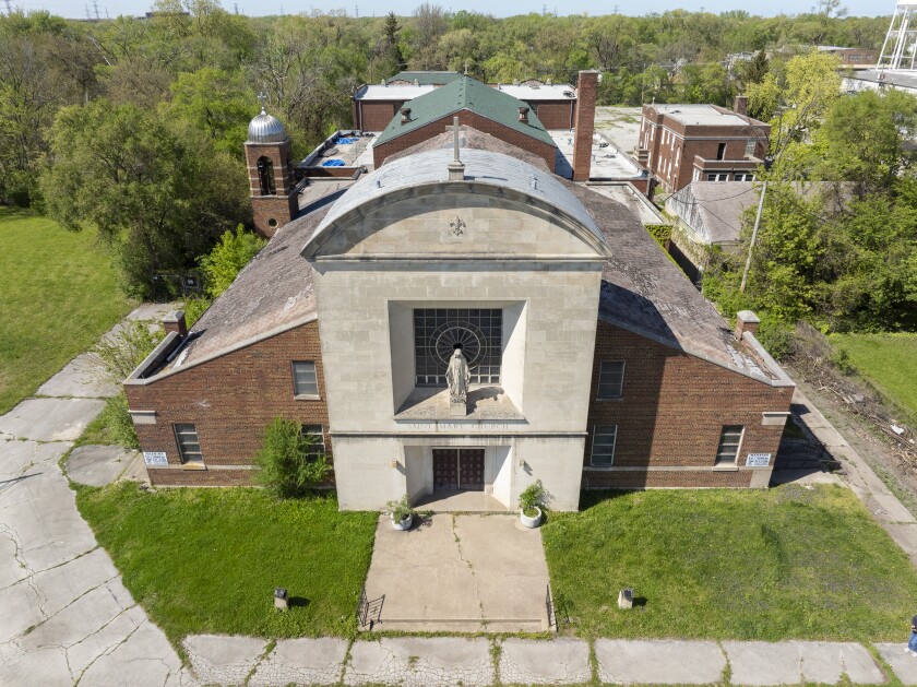 Aerial view of St. Mary of the Assumption at 310 E. 137th St.