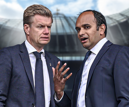 Tottenham chiefs Johan Lange and Vinai Venkatesham in conversation