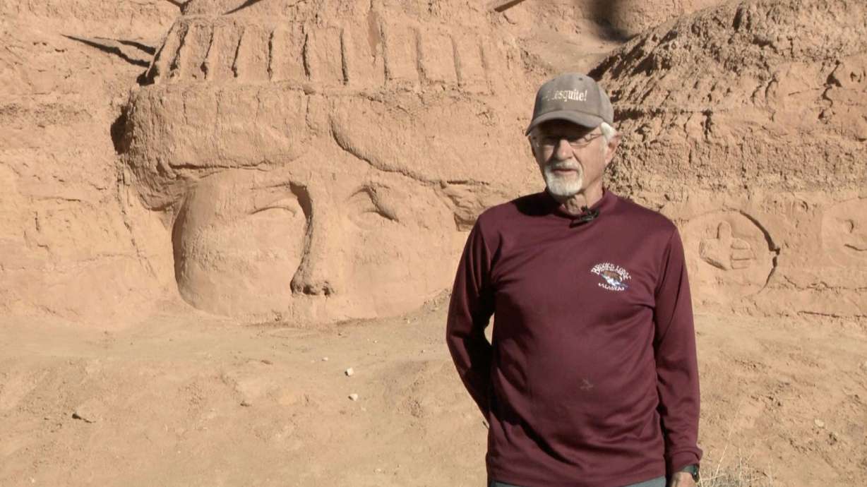 80-year-old Mesquite man, former Olympian, creates sandstone art for thousands to see