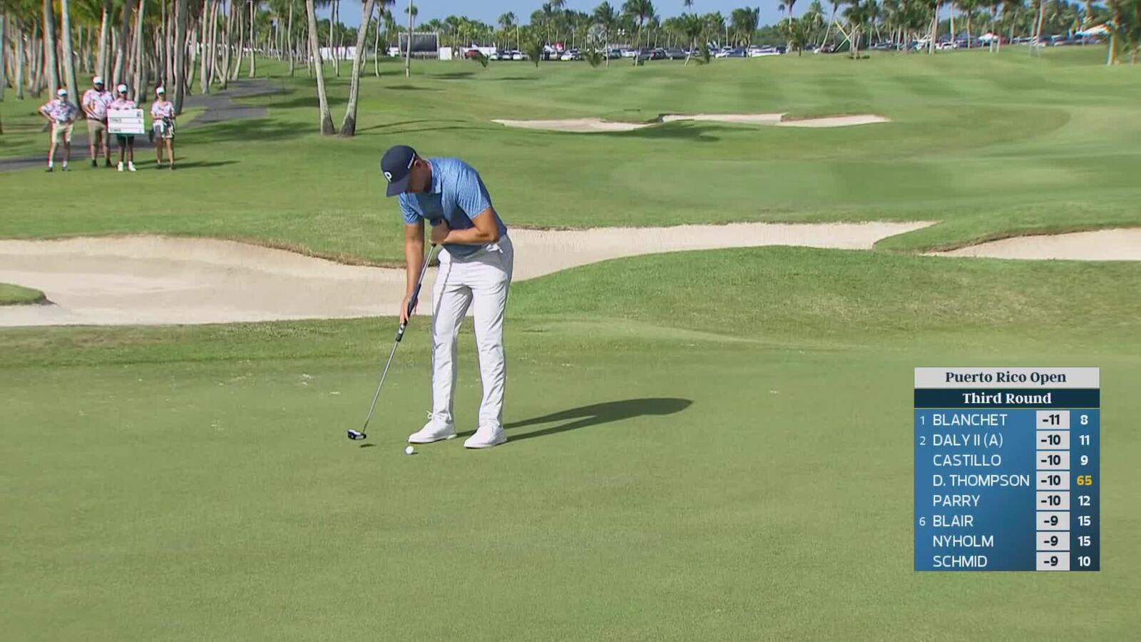 Matti Schmid makes birdie on No. 11 at Puerto Rico