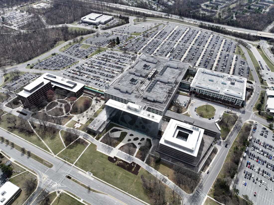 An aerial of The Social Security Administration's main campus in Woodlawn, Maryland. The agency is investigating claims that DOGE employees misused sensitive personal data for millions of Americans.