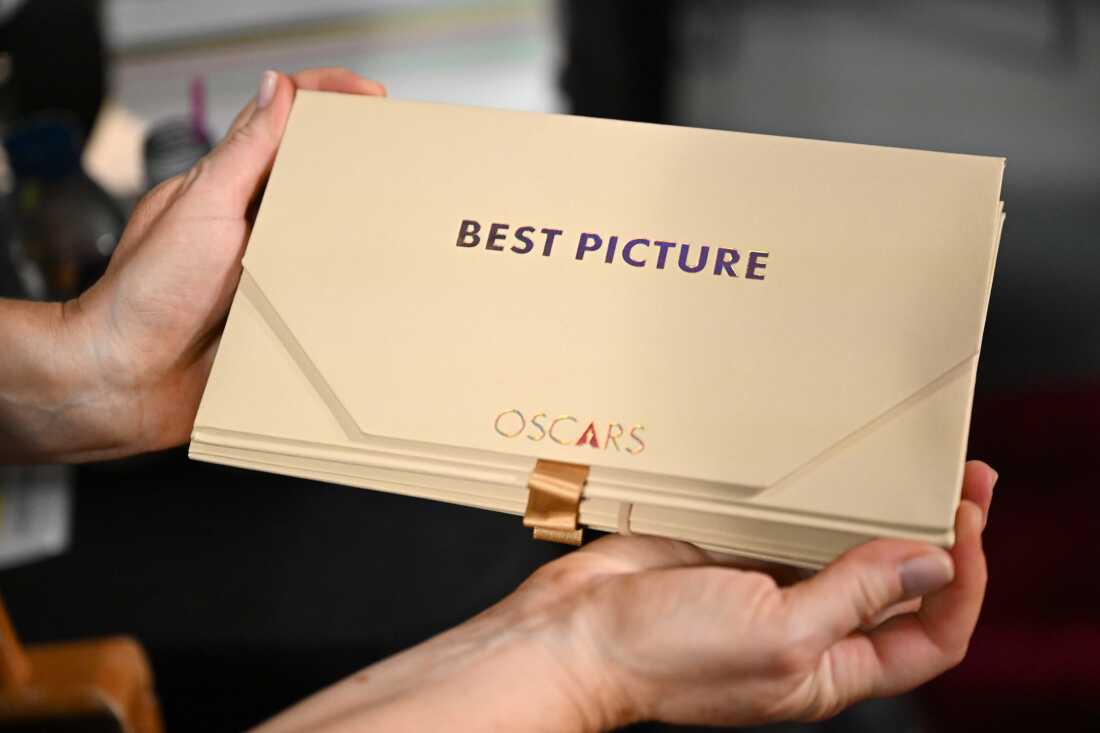The Best Picture envelope is shown backstage during the 96th Annual Academy Awards in 2024.