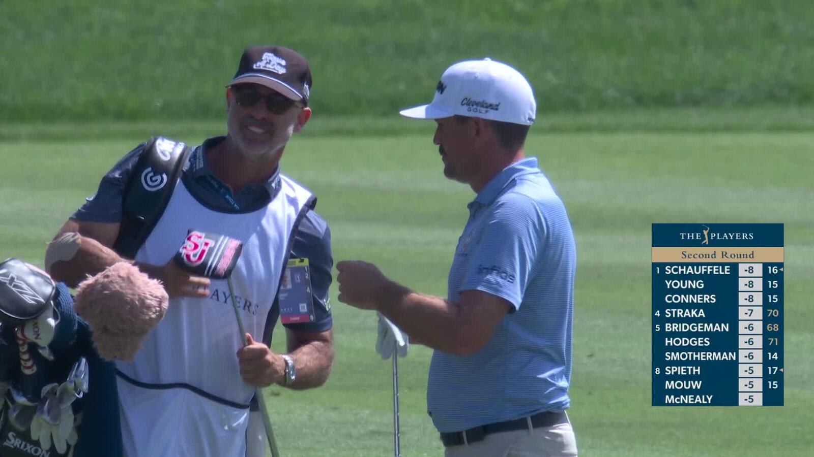 Keegan Bradley hits 167-yard approach to 5 feet, sets up birdie on 18 at THE PLAYERS