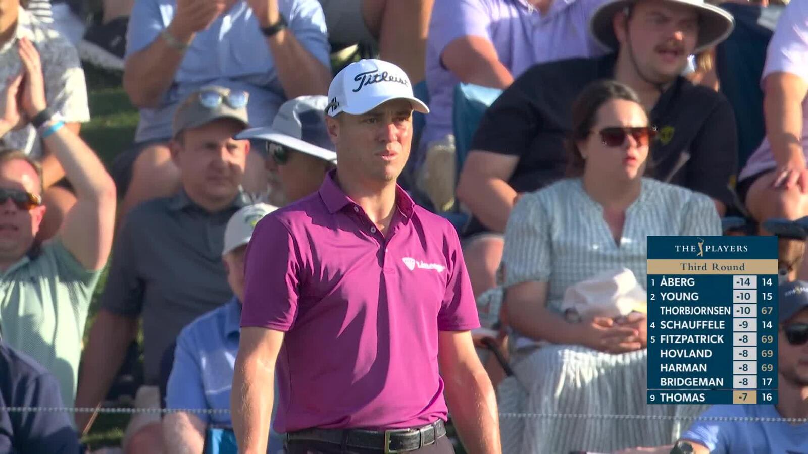 Justin Thomas hits 130-yard tee shot to 12 feet, sets up birdie on No. 17 at THE PLAYERS