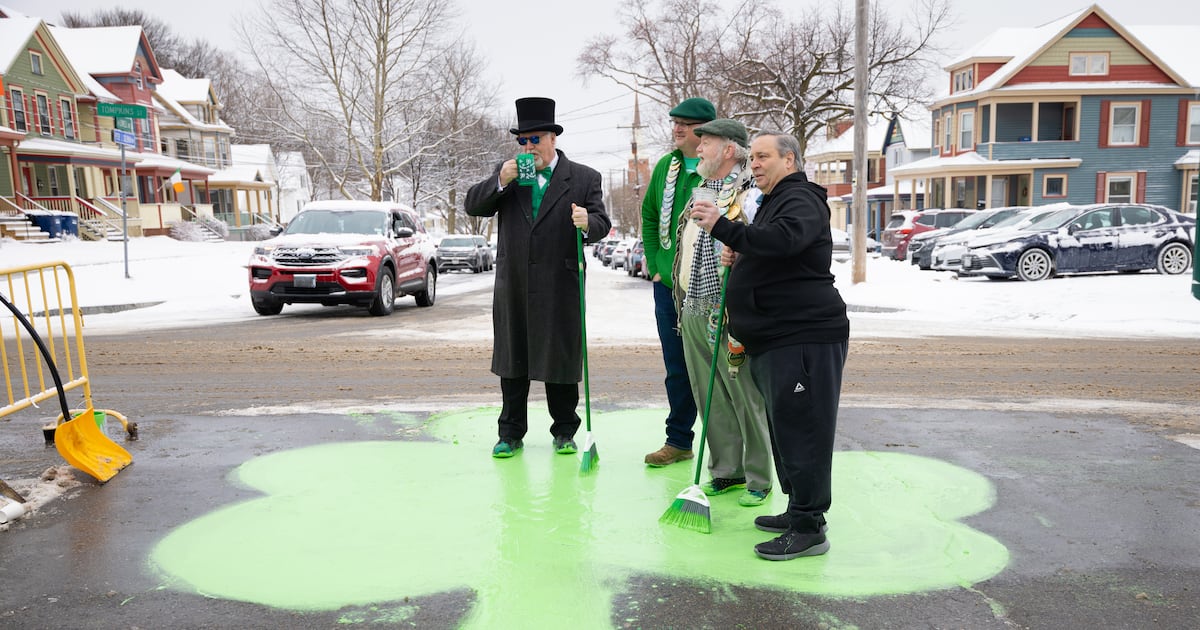 Coleman’s shamrock painting tradition continues despite ‘sludgey’ semi-frozen paint – This is CNY