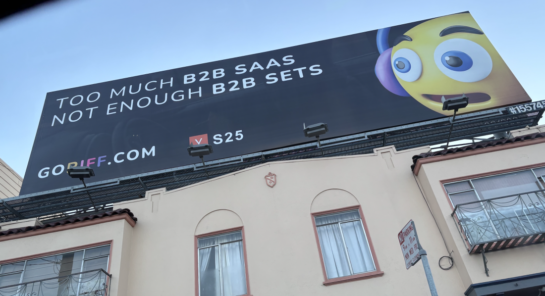 Cryptically-worded billboards, such as this one in San Francisco's Mission District, have been springing up all over the city in the past year or two. They are intended to be understood only by a small audience.