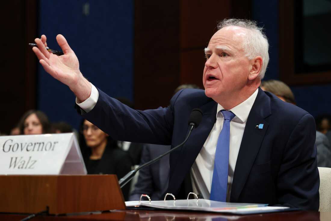 Minnesota Gov. Tim Walz testifies during a House Oversight and Government Reform Committee hearing in the U.S. Capitol Building on March 4 in Washington, D.C.