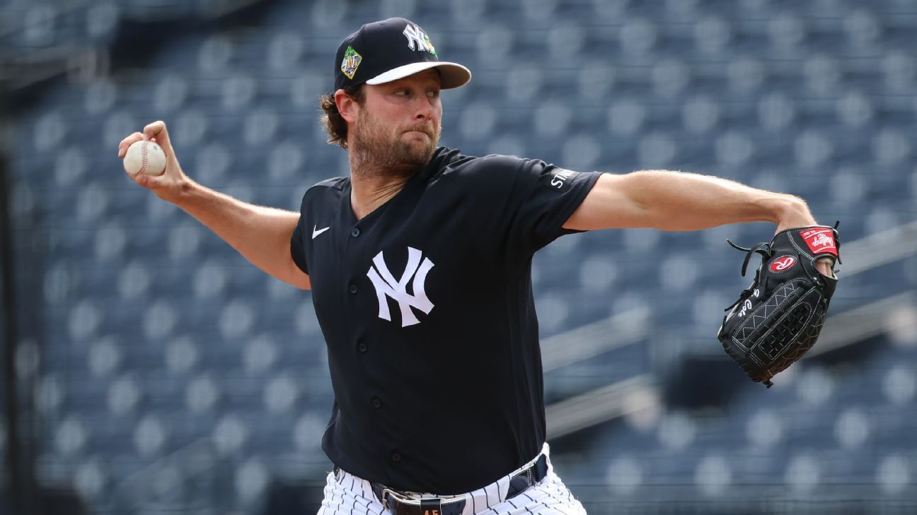 Yankees' Gerrit Cole throws scoreless inning in spring debut