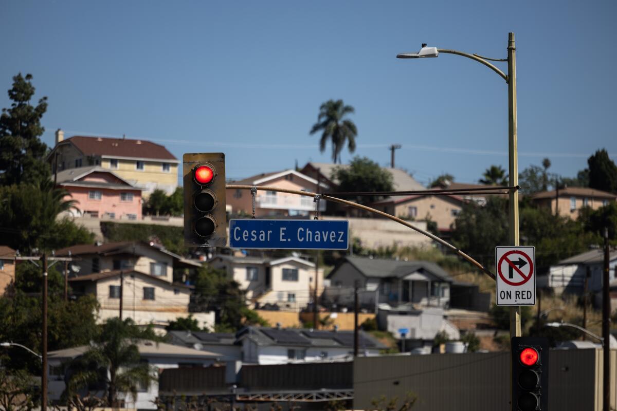 Cesar E. Chavez Avenue in the Boyle Heights neighborhood of Los Angeles on Wednesday.