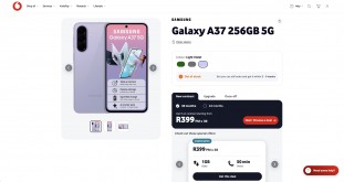 Galaxy A37 and Galaxy A57 listings on Vodafone South Africa