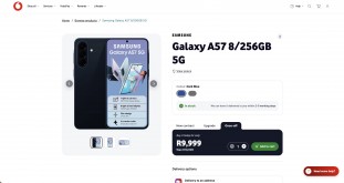 Galaxy A37 and Galaxy A57 listings on Vodafone South Africa