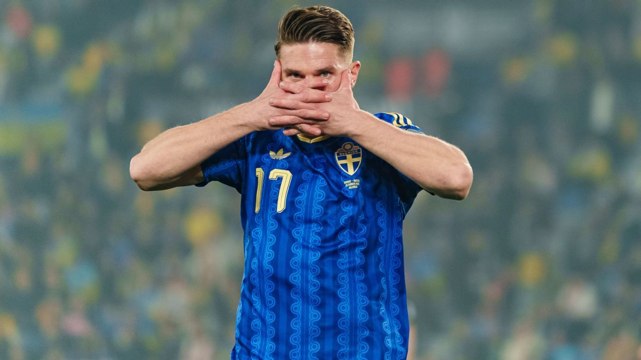 Viktor Gyokeres' 'incredible' hat trick sees Sweden past Ukraine
