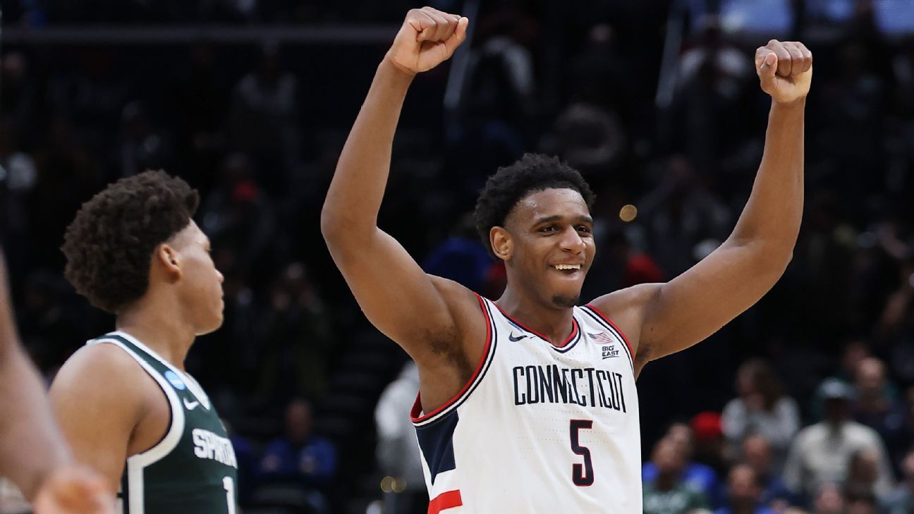 UConn holds off Michigan State late to reach Elite Eight