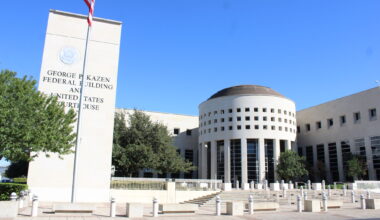 George P. Kazen Federal Building and United States Courthouse on Oct. 31, 2025. 