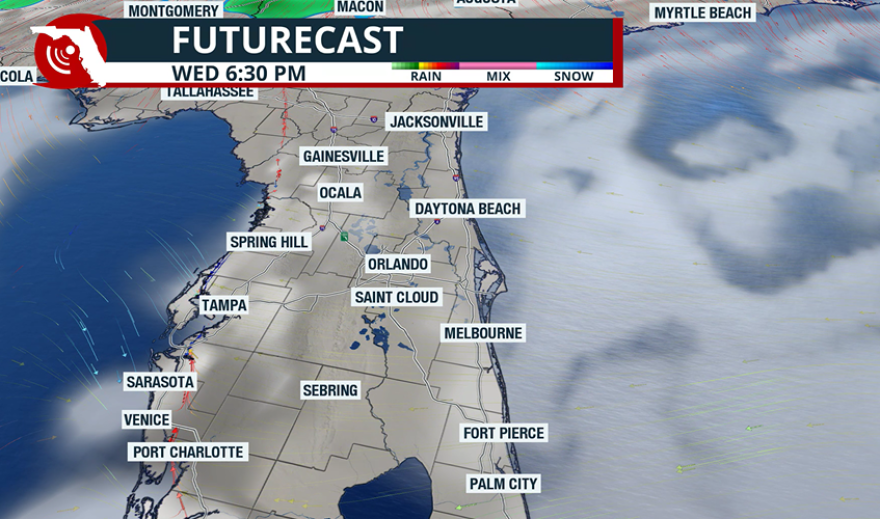 Wednesday's futurecast showing partly sunny conditions over the Space Coast.