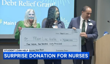$1 million anonymously donated to nurses at Bryn Mawr Hospital in Montgomery County, Pa.