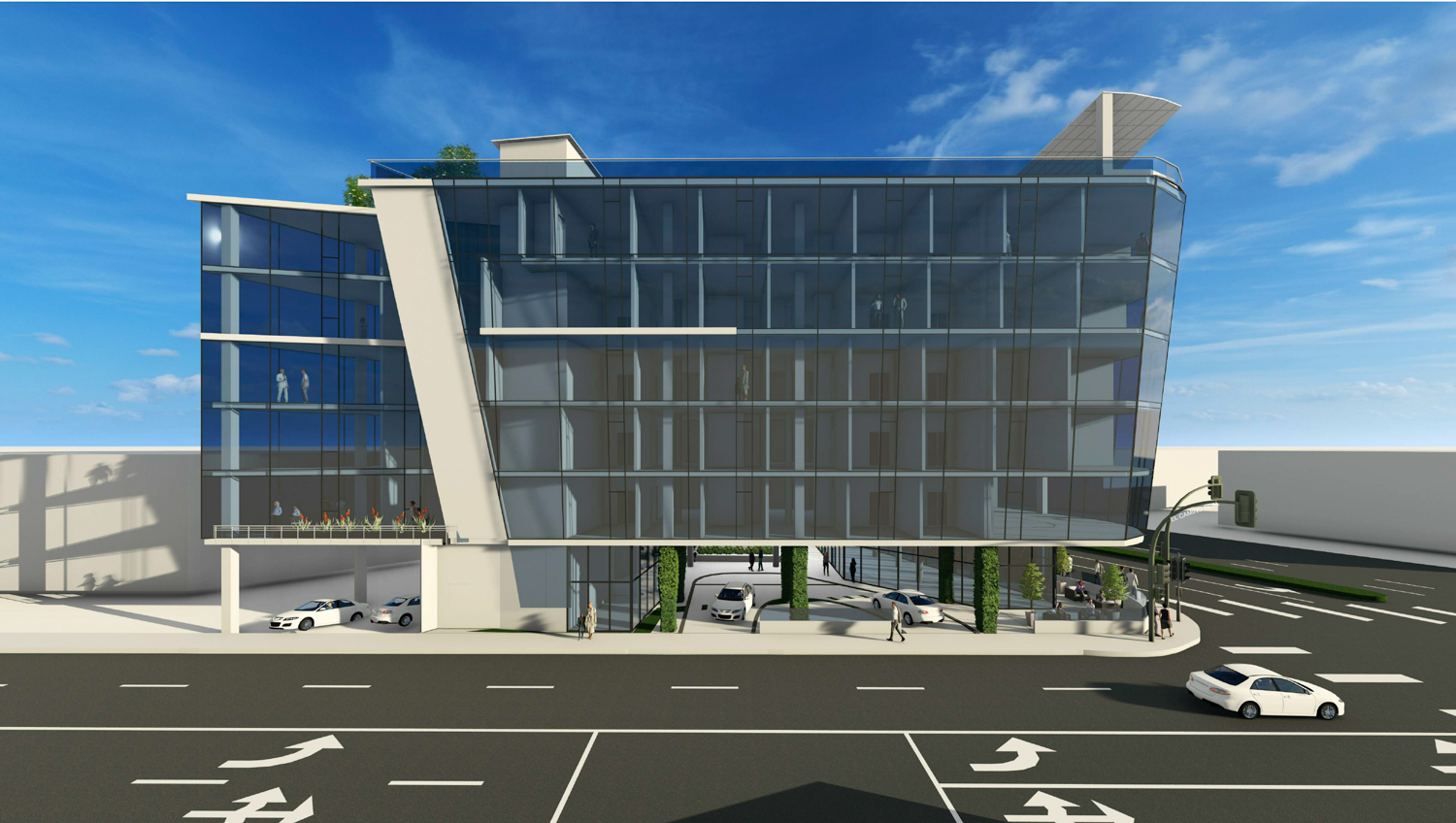 1990 South El Camino Real overlooking 20th Avenue, rendering by Costa Brown Architecture