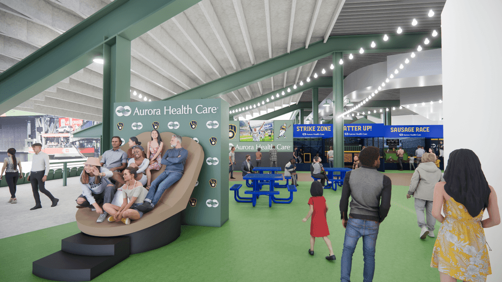 Rendering of The Glove Playground at American Family Field, March 18, 2026. (Photo courtesy:{ }Milwaukee Brewers)