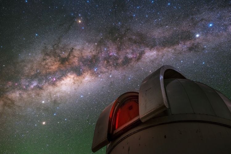 Image of the Swope Telescope located at Carnegie Science’s Las Campanas Observatory in Chile. (Credit: Yuri Beletsky/Carnegie Science)
