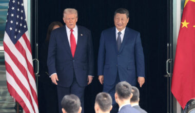 FILE PHOTO: U.S. President Donald Trump meets with Chinese President Xi Jinping on the sidelines of the APEC summit, in Busan