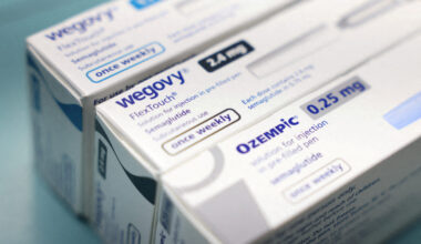 FILE PHOTO: Boxes of Ozempic and Wegovy made by Novo Nordisk are seen at a pharmacy in London