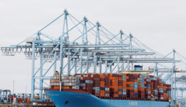 Shipping containers at the port of Los Angeles