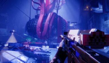 A player encounters a massive edifice inside the Marathon ship.