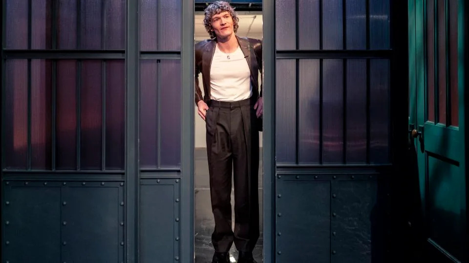 Connor Storrie arrives on set for a Jan. 12 appearance on "Late Night with Seth Meyers." - Lloyd Bishop/NBC/Getty Images