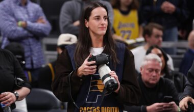 Caitlin Clark Serves as Guest Photographer for Lakers vs. Pacers in Trending Video, Photos