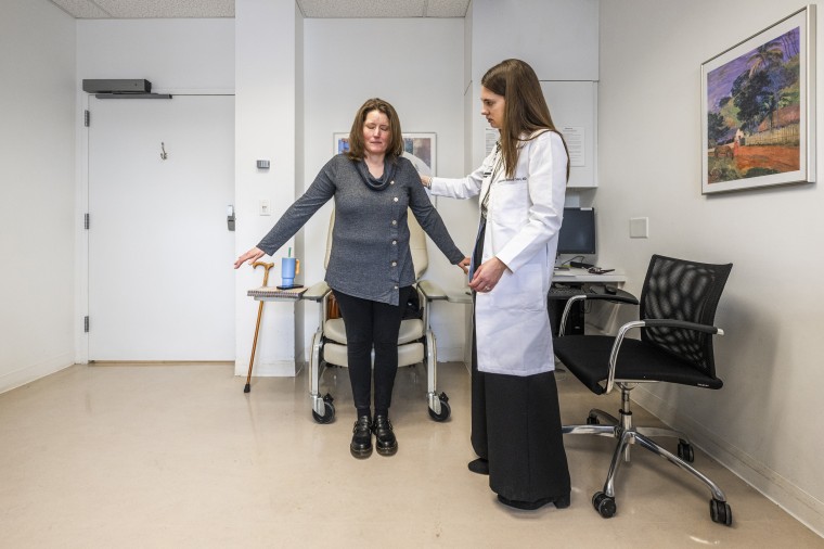 A patient with MS during testing and a doctors appointment on Feb. 23, 2026 at the Cleveland Clinic.