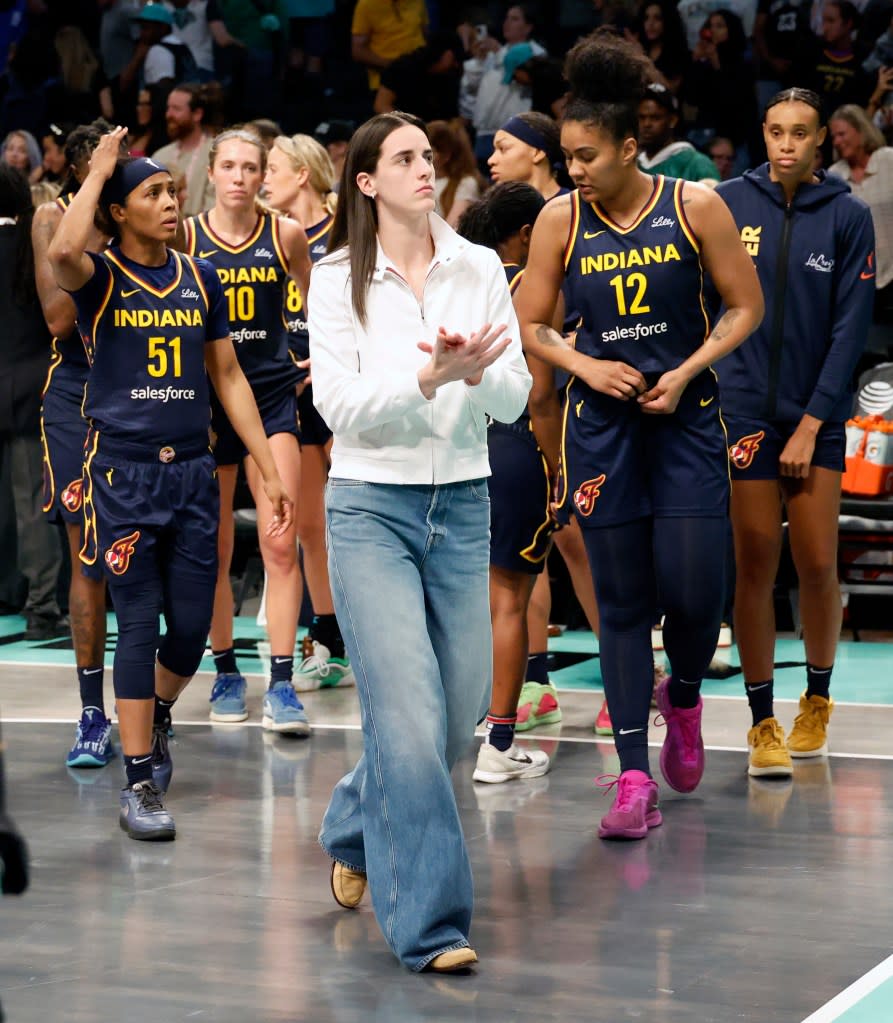 Indiana Fever guard Caitlin Clark supported her team last season. JASON SZENES/NEW YORK POST