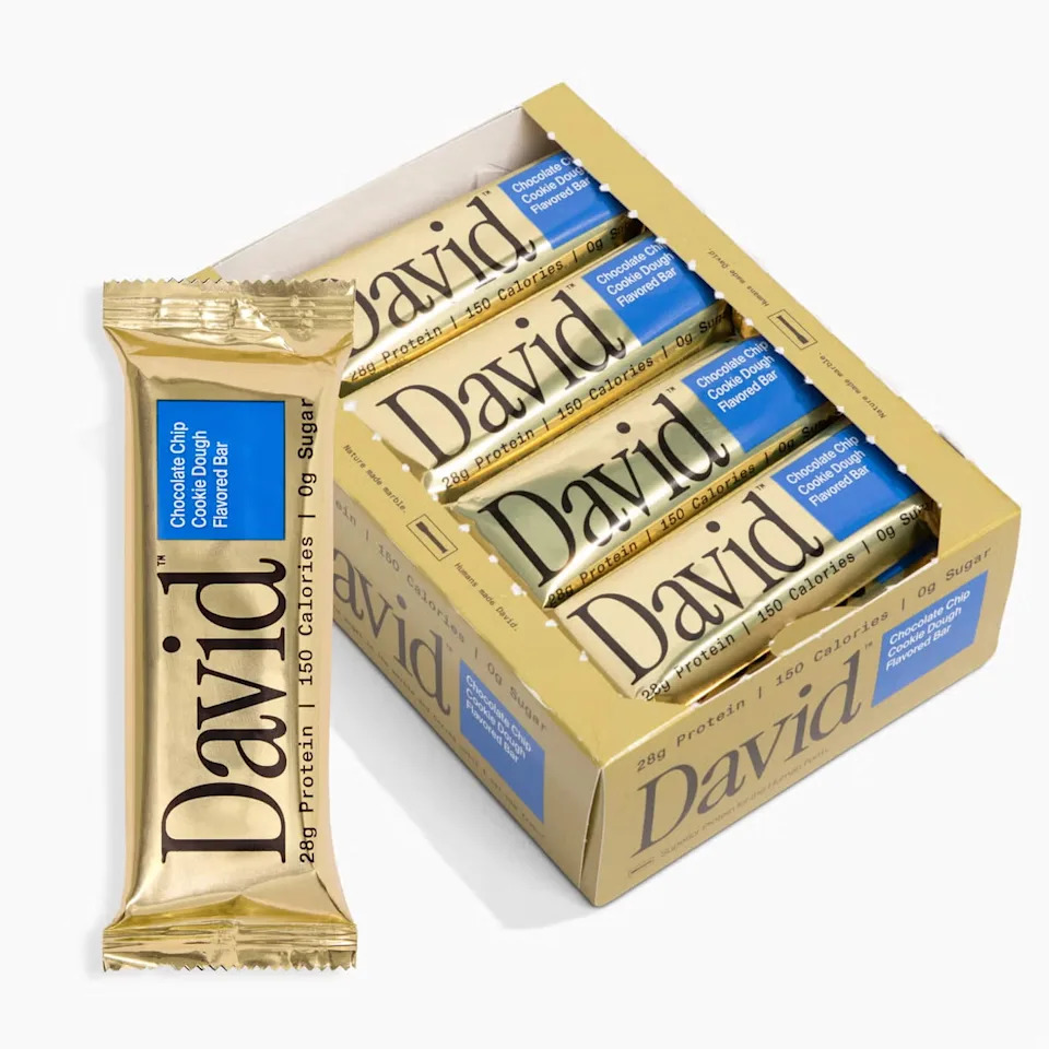 David Protein bars advertise that they contain 28 grams of protein for only 150 calories, but a new class action lawsuit accuses the brand of lying about their nutritional stats (Walmart)