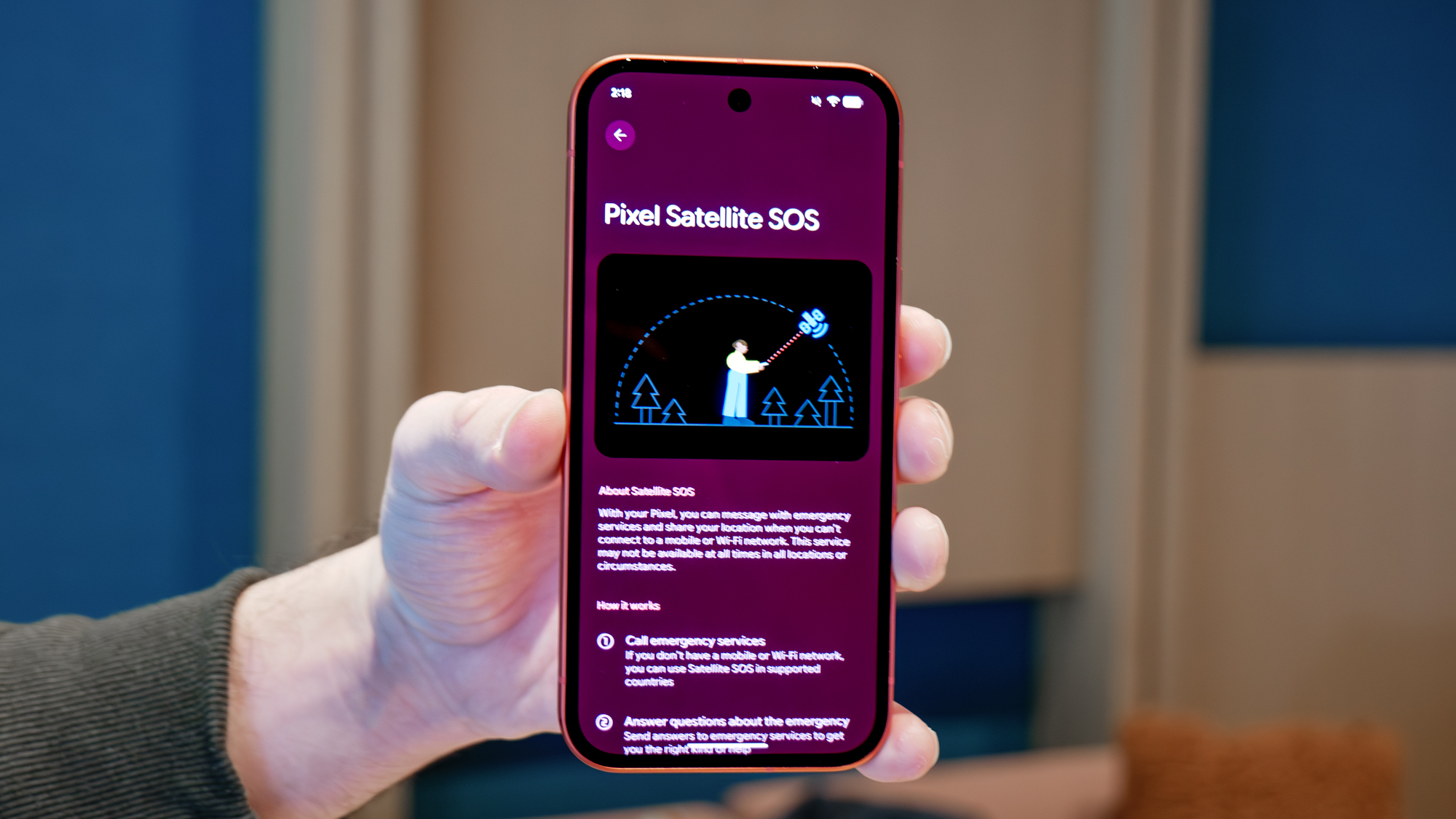 Google Pixel 10a Satellite SOS.