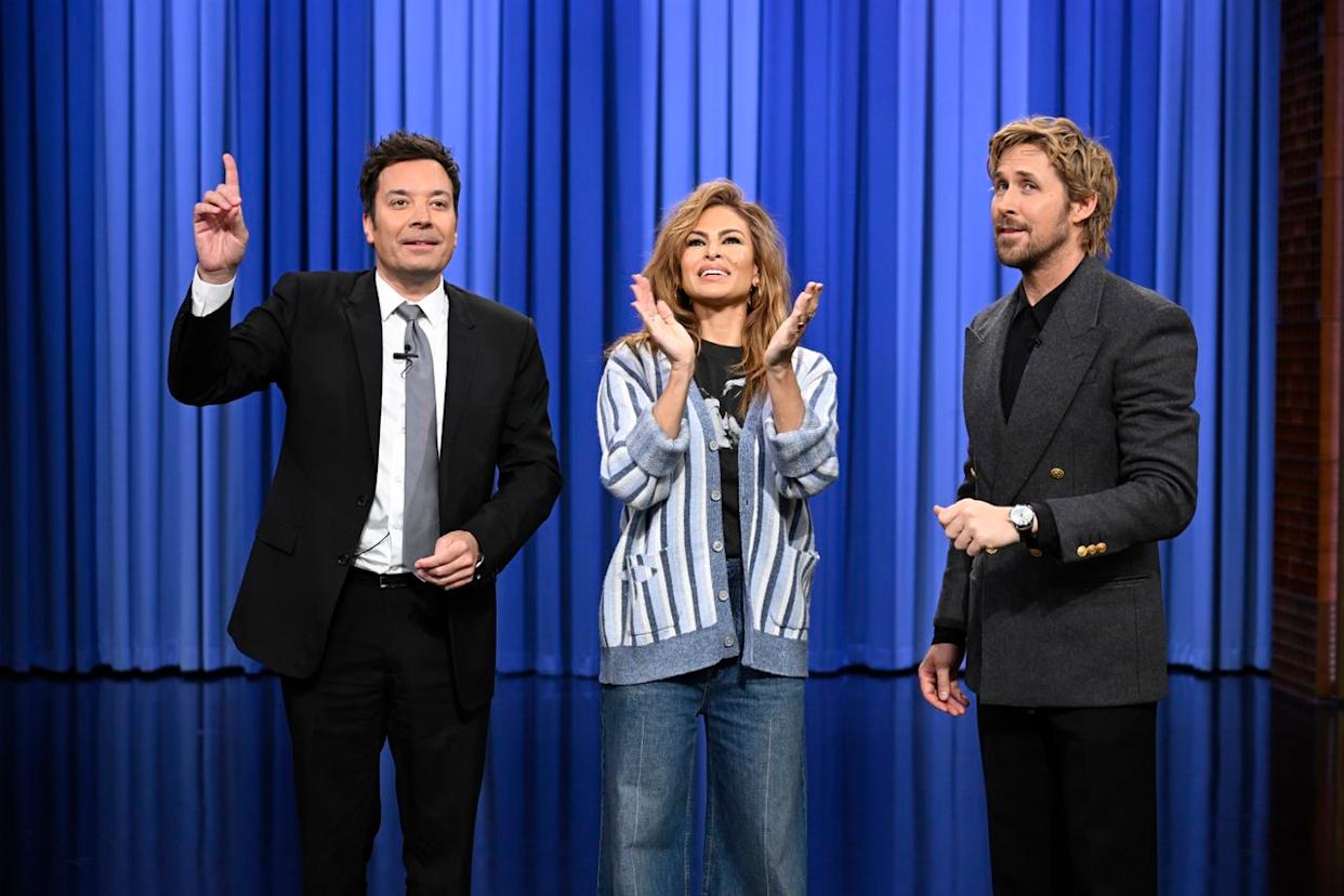 Eva Mendes and Ryan Gosling on The Tonight Show Starring Jimmy Fallon.Credit: Getty Images