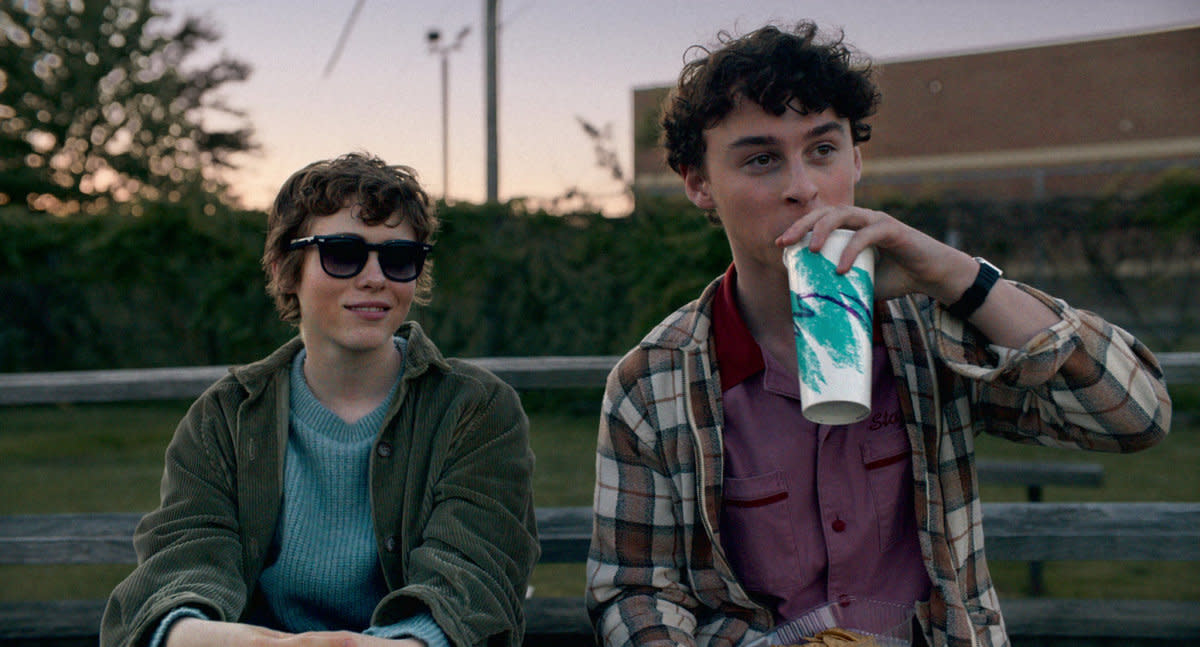 Sophia Lillis and Wyatt Oleff in the Netflix coming-of-age comedy <em>I Am Not Okay With This</em>.Netflix