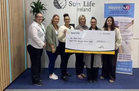 Waterford mental health service receives major €25,000 donation from Sun Life - News