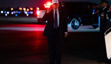 President Donald Trump exits Air Force One upon arrival at Palm Beach International Airport in Palm Beach, Fla. on Feb. 27, 2026. President Trump’s unilateral decision to launch a major attack on Iran has opened a new chapter in a recurring debate over who rightfully wields war powers in American democracy.