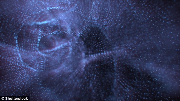 Dark matter is a hypothetical substance said to make up roughly 27 per cent of the universe. It is thought to be the gravitational 'glue' that holds the galaxies together (artist's impression)