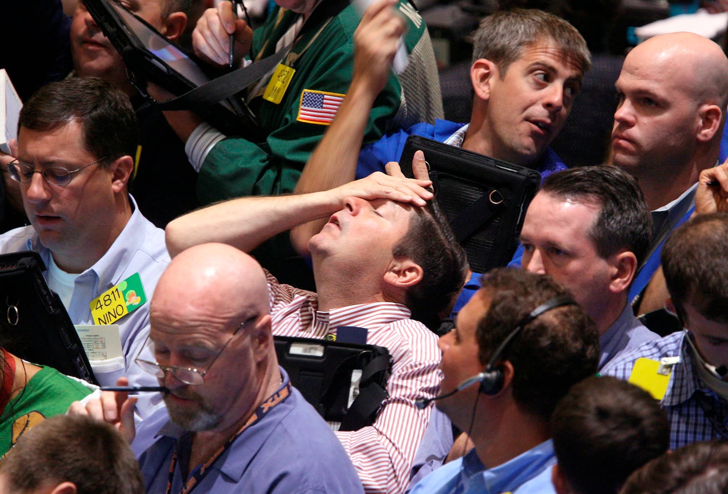 Traders worked at the New York Mercantile Exchange in New York on Sept. 16, 2008, in the teeth of the global financial crisis.