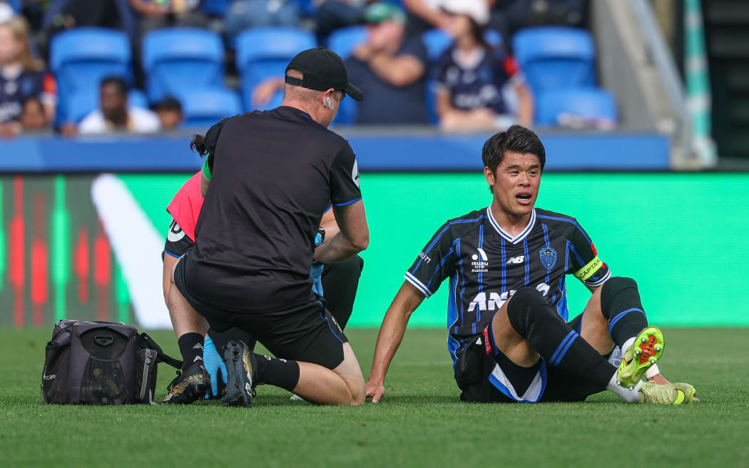 Auckland FC's Hiroki Sakai injured.
