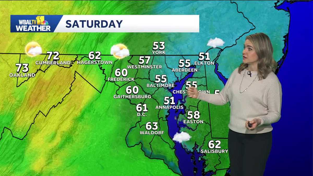 Showers and thunder later Saturday