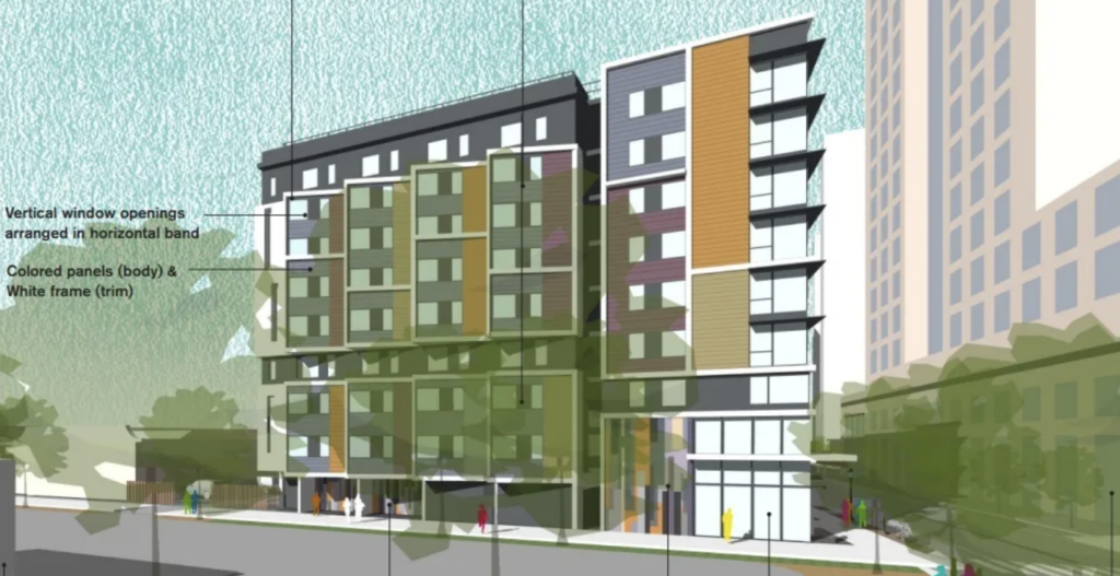 501 South Almaden Ave Rendering with Annotations, image by Leddy Maytum Stacy Architects