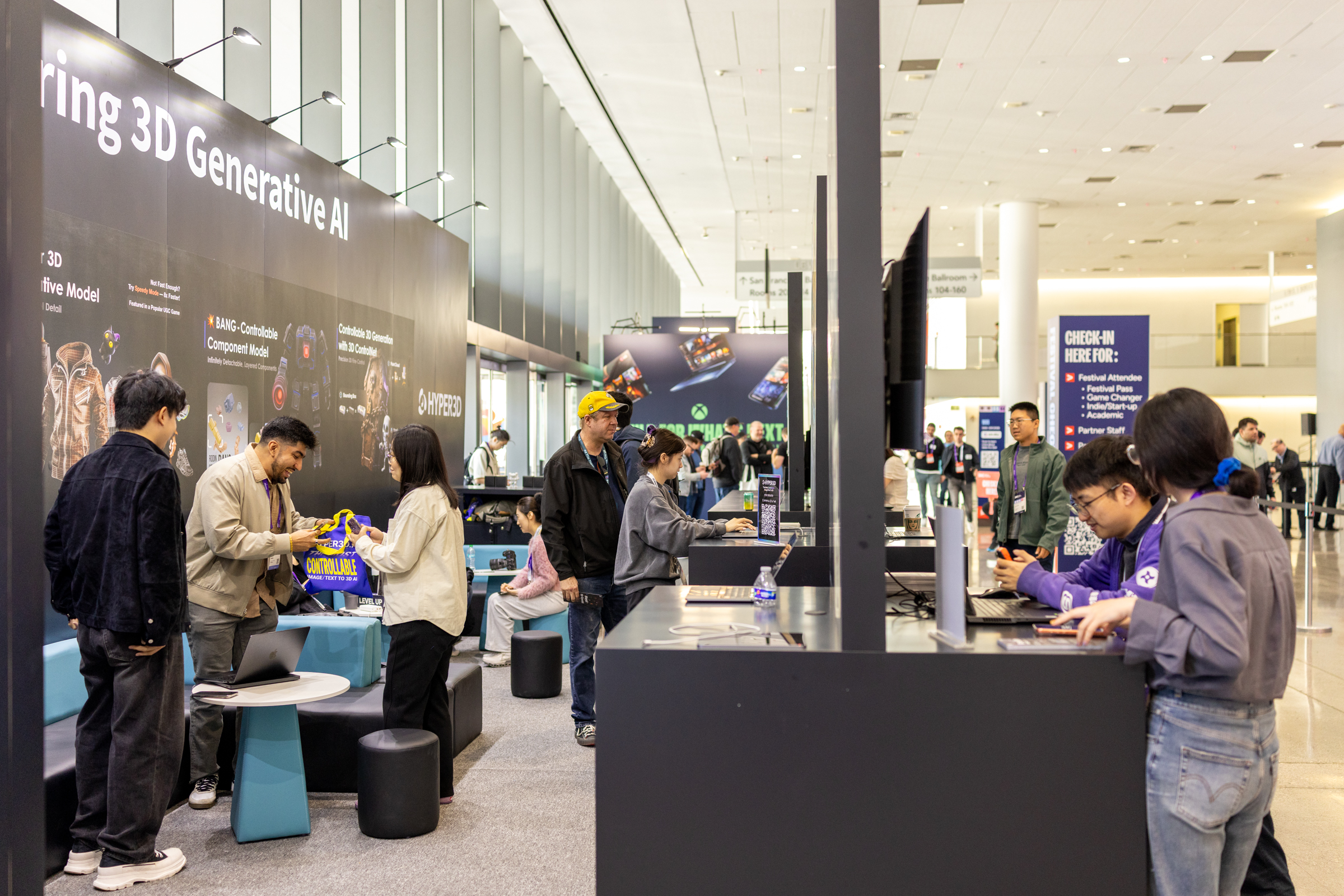 A photo of a booth at the GDC Festival of Gaming.