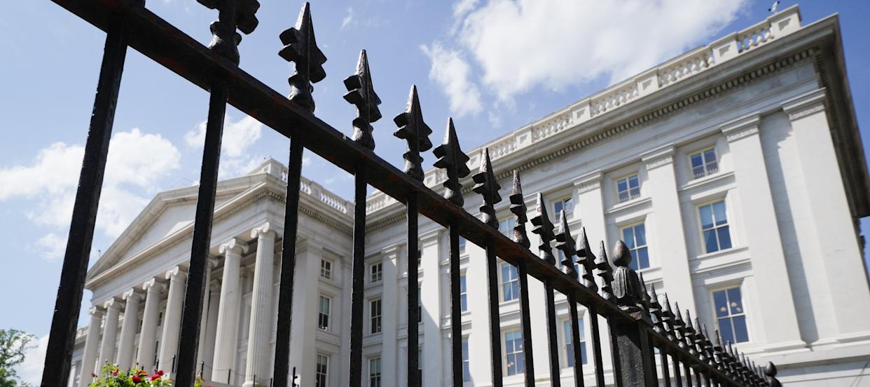 The U.S. Treasury Department headquarters building.