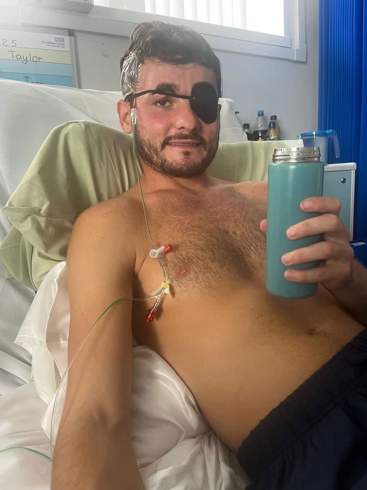 Luke Taylor in the hospitalCredit: Nia Jones via SWNS